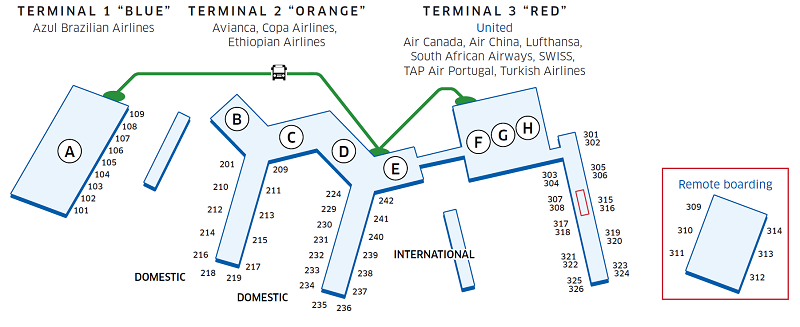 Guarulhos Int L GRU Airport Map United Airlines   GRUmap8 18 